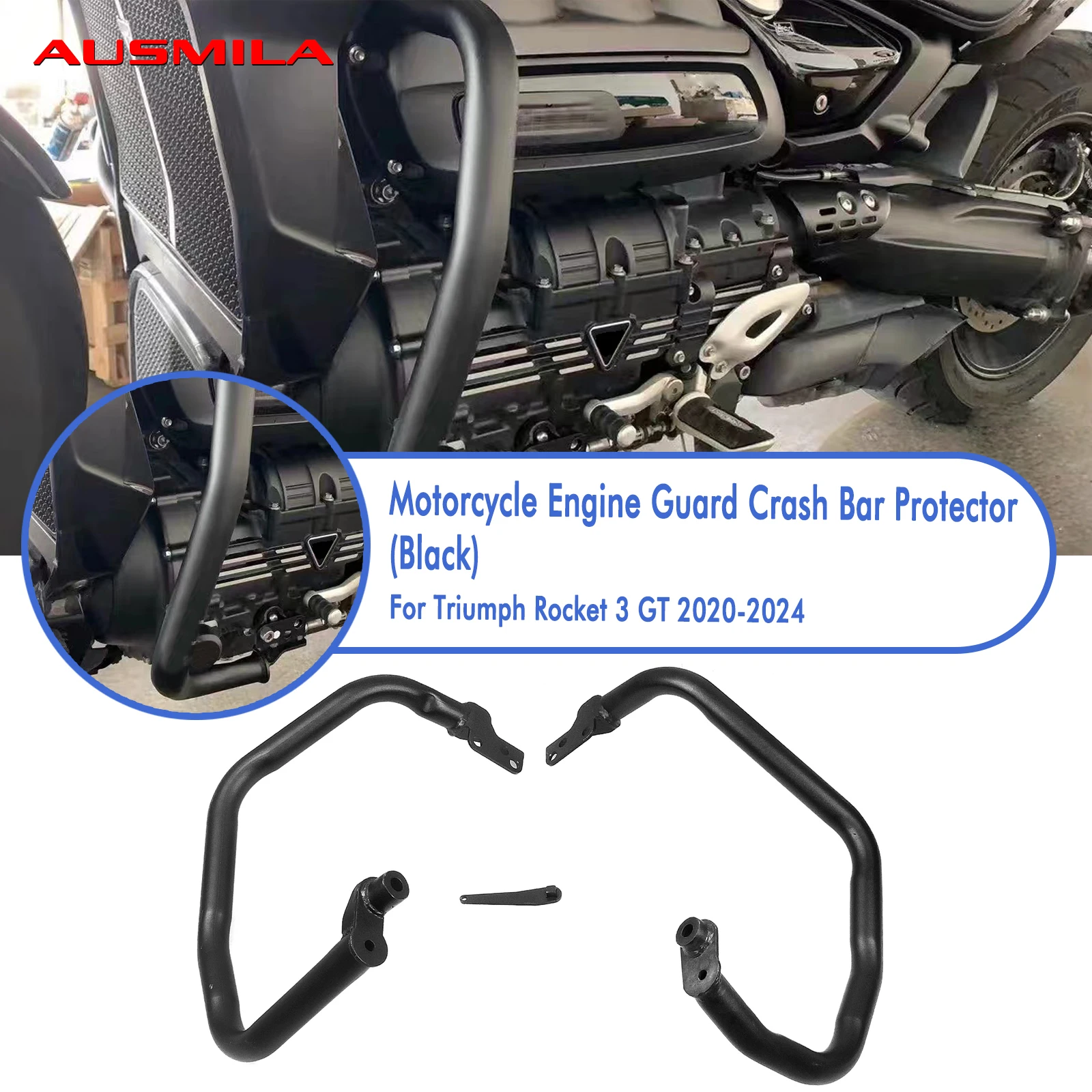 

Motorbike Side Engine Guard Bumper Frame Bracket Crash Bar For Triumph Rocket Ⅲ 3 GT 2020-2024