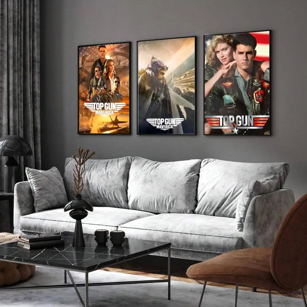 Movie T-Top Gun Poster Home Living Bed Room Bar Hallway Sticky Wall Printing Waterproof Aesthetic Decor