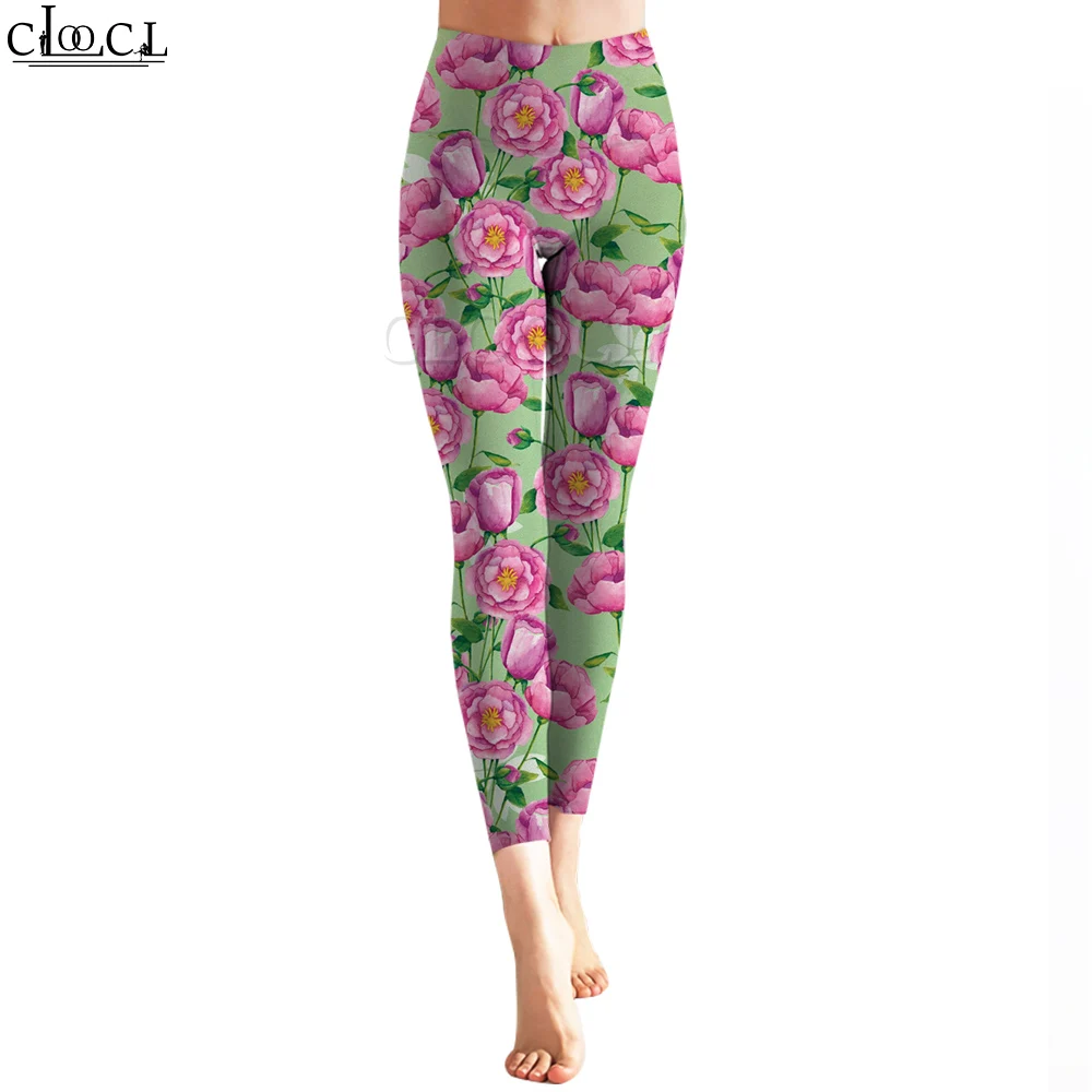 

CLOOCL Floral Women Legging Romantic Rose Garden Pattern 3D Printed Trousers High Waist Stretch Sports Legging Yoga Pants