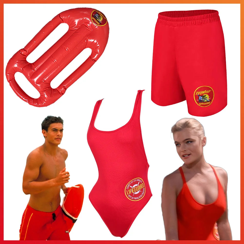 1989 TV Baywatch زي تمويه ميتش بوشانون تأثيري الخيال السراويل الصيف ملابس الشاطئ الكبار الرجال لعب الأدوار فانتازيا وتتسابق