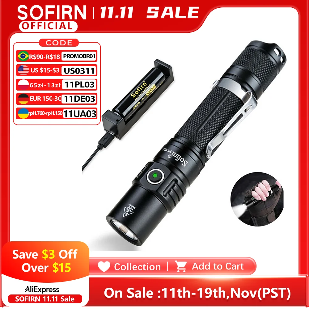 Powerful Tactical LED Flashlight 1200 Lumens