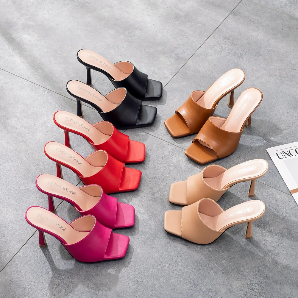 Shoes for Women Plus Size 35-42 9cm High Heels Mules Summer Fashion Women Sandals Slippers Platform Candy Color Shoes Footwear