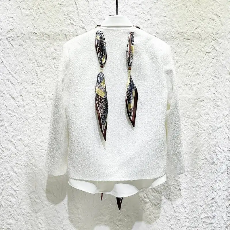 Autumn New Male Jacket Fashionable Scarf Design French Style Round Neck Cardigan Long Sleeve Loose Men's Coats XSE34