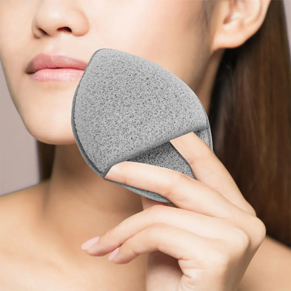 

4pcs Face Powder Puff Pu Makeup Remover Pads Skin Friendly Facial Cleanser Cushion Sponge Cleansing Scrubber Exfoliating Pads