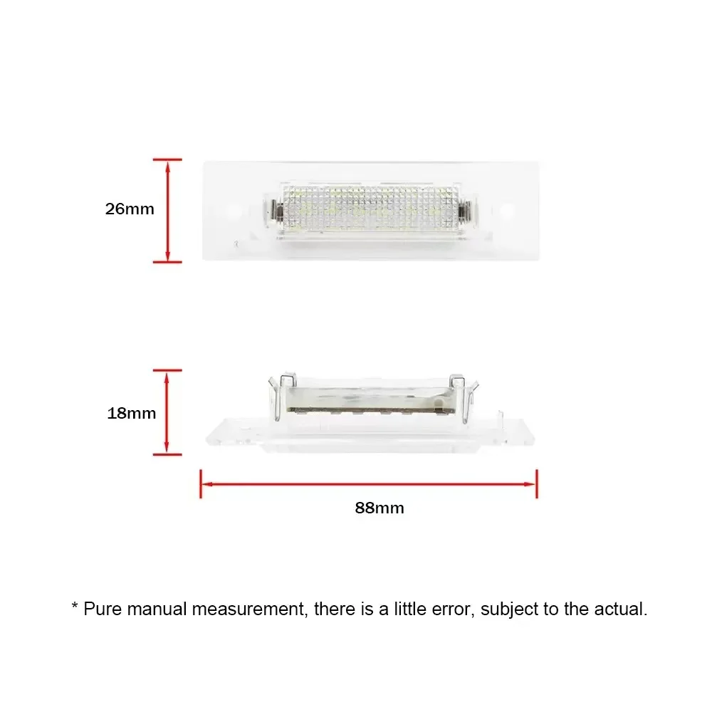 2pcs 6000K White Car Led License Plate Light Car Rear Tail Lamps for Porsche 911 Carrera 964 993 996 968 986 Boxster 2001 ~ 2005