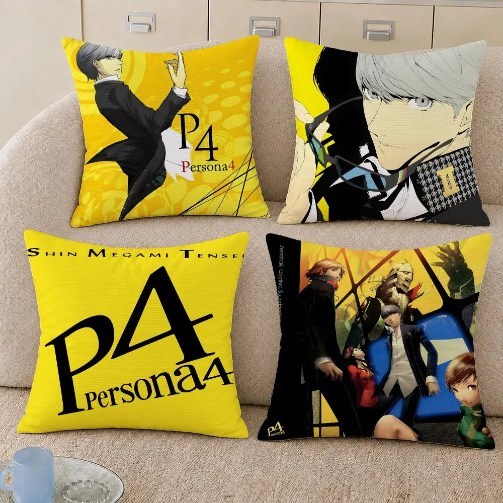 Game Persona 4 P4R Revival Cushion Cover Decorative Pillowcase Soft Short Plush Cozy Durable Sofa Home Decor Items Gift