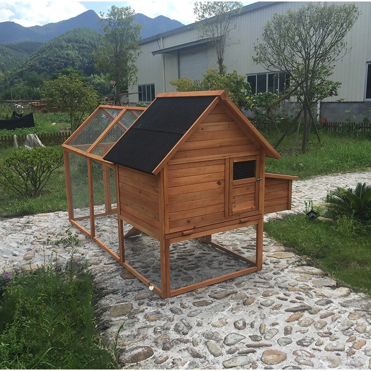 SDC026 Luxury Modern Waterproof Wooden Chicken Layer Cage & Coop With Run Ramp Print Pattern Custom Size Direct Sale