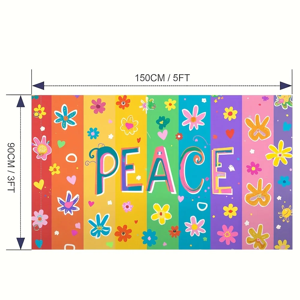 Rainbow Peace Sign Garden Flag Durable Polyester Outdoor Decoration Yard Art