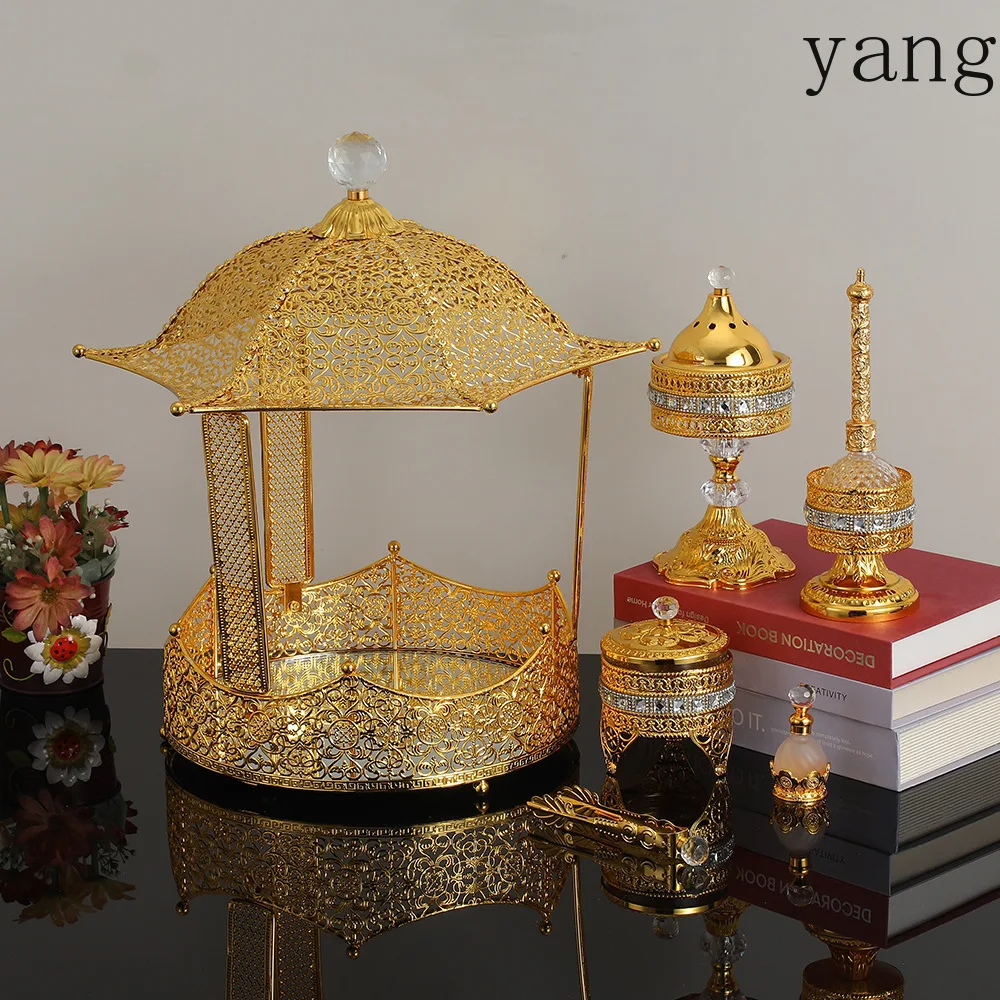 CX Gold Basket with Lid Aromatherapy Burner Set Arabian Home Ornament