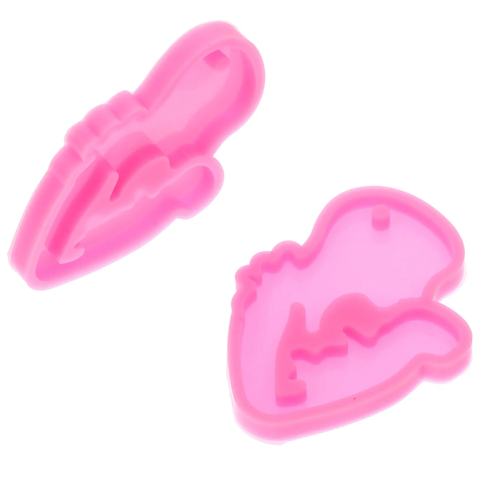 

2Pcs SiliconeMold PinkSilicaGel PendantKeychain CraftDIY ResinJewelry Making Nonstick Ecofriendly Minus40Cto230C