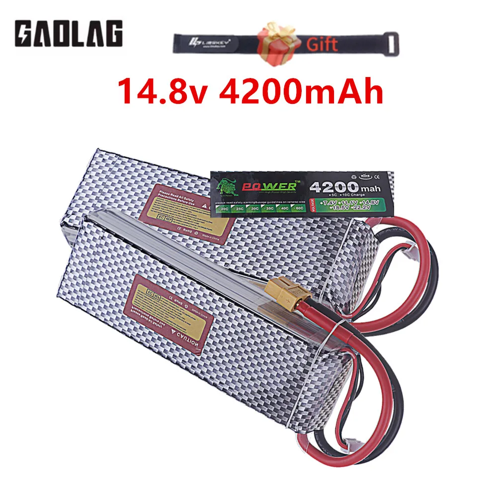 

Аккумулятор LiPo 4S 14.8V 4200mAh 60C 80C для радиоуправляемых самолетов, квадрокоптеров, дронов, FPV-систем, лодок, вертолетов
