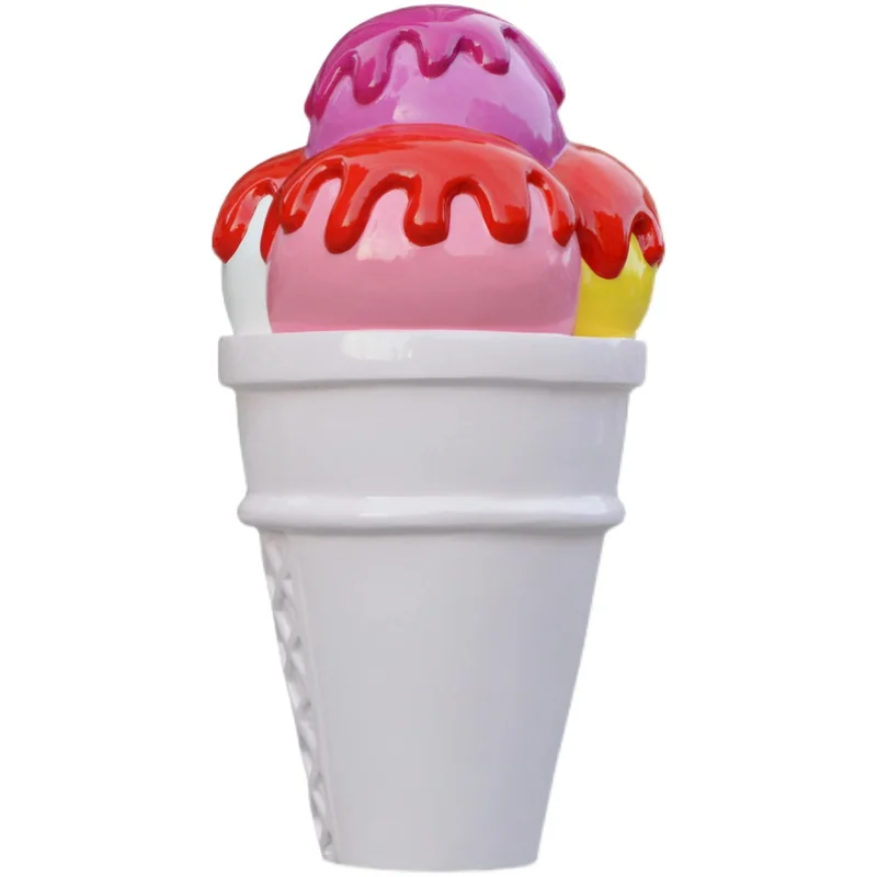 

FRP cartoon ice cream model ornaments, simulated ice cream cones, sculptures, outdoor amusement park door decorations