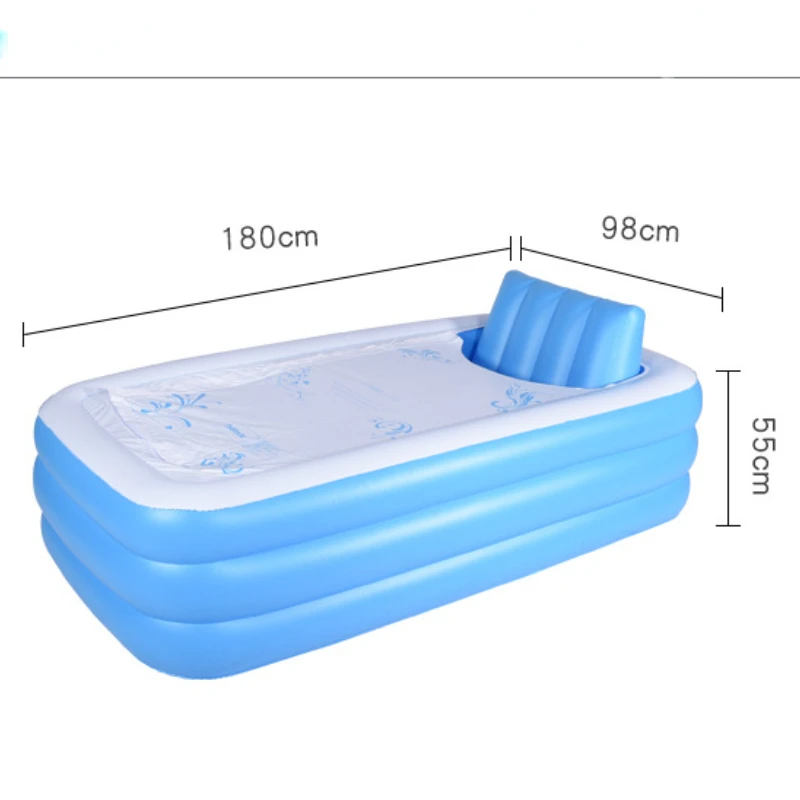 Bathtub Foldable Inflatable Bathtub Pool for Adult Inflatable Sauna Kids Pad Fumigation Box Thickened Backrest