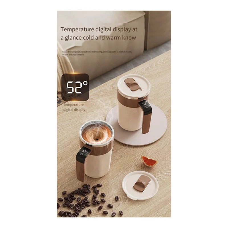 BAAN-400ML كوب خلط ذكي LED عرض درجة الحرارة فنجان القهوة 316 الفولاذ المقاوم للصدأ المغناطيسي درجة الحرارة القهوة اثارة القدح