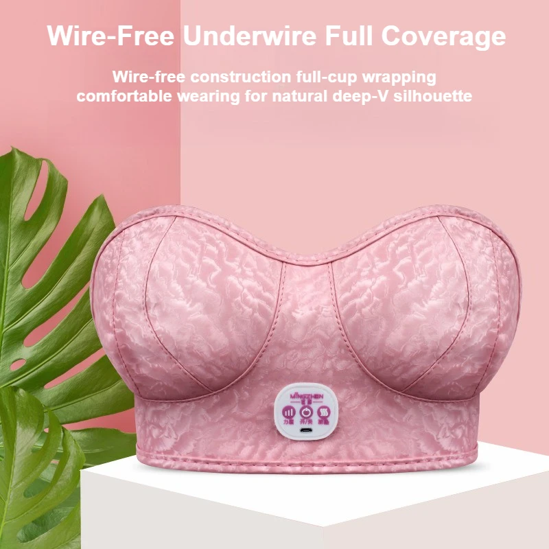 Breast Massage Bra Wireless Electric Hot Compress Vibration Multi‑Mode Adjustable Chest Care Instrument Female Household Gadget