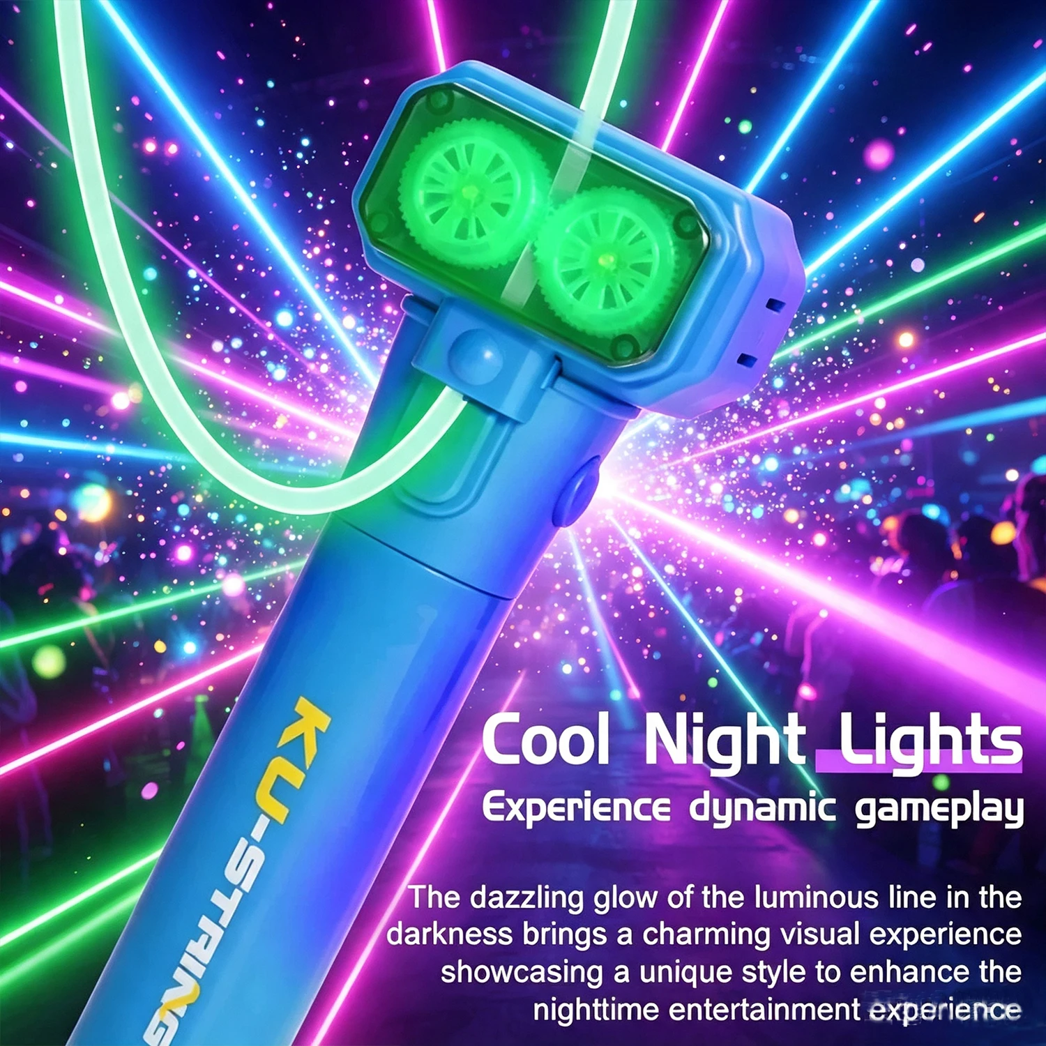 New Launcher Loop Fidget Toy，Rope launcher ZipString Handheld Adjustable Speed Luminous Rope Lasso Adult Fun Game squirt toys