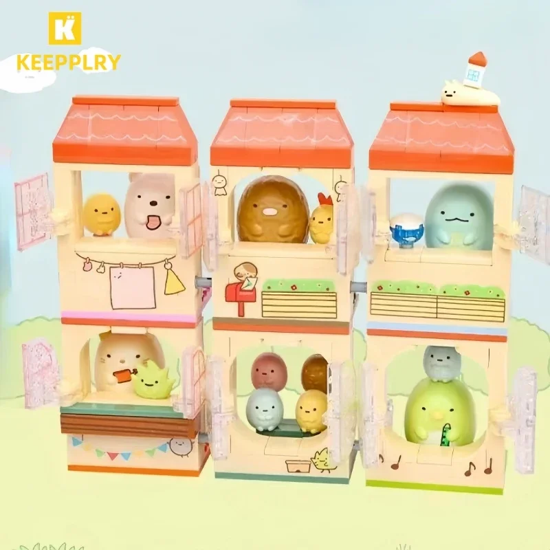 

Keeppley Sanrio Building Blocks Cute Sumikkogurashi Little Friend Windowsill Scene Splicing Toy Model Ornaments Collection Gift