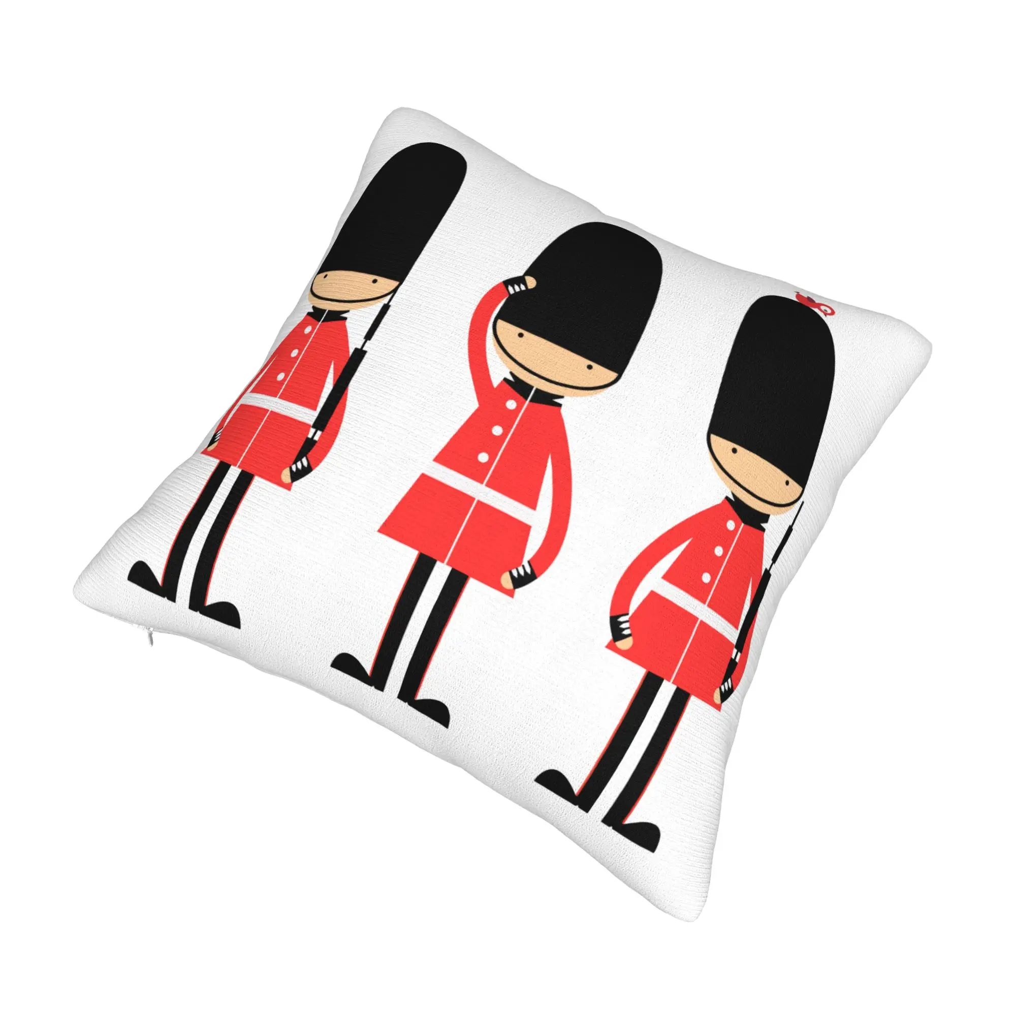 Cartoon British Soldiers Luxury Throw Pillow Cover Home Decorative UK London Cushions for Sofa