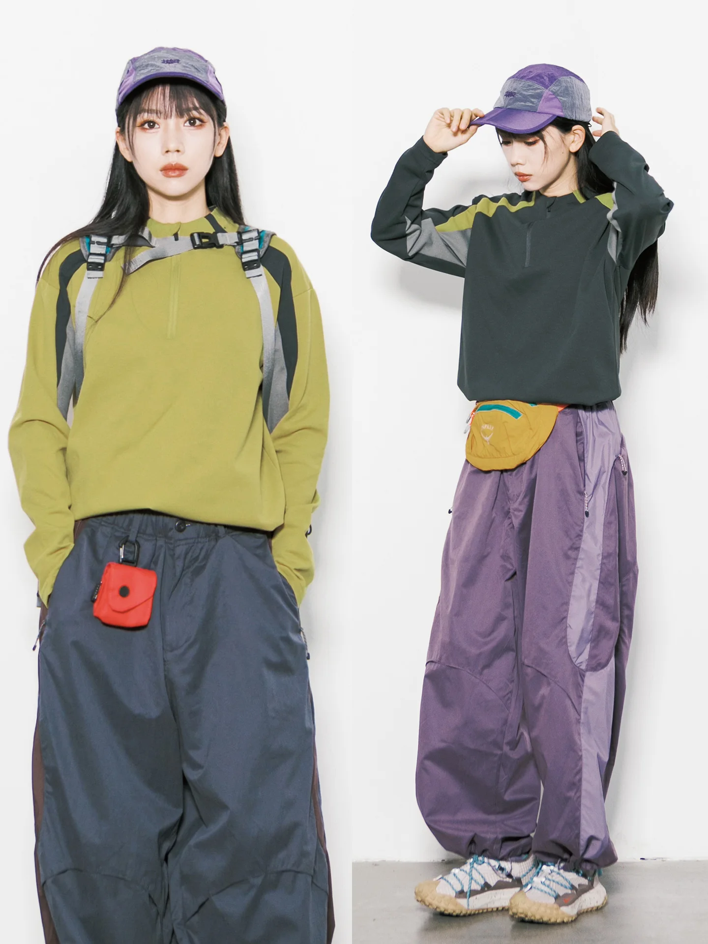 

Outdoor RB Mountain Series T-irt Long Sve Loose Fit Zipper Collar ex Casual Sport Top Base irt for Men And Women