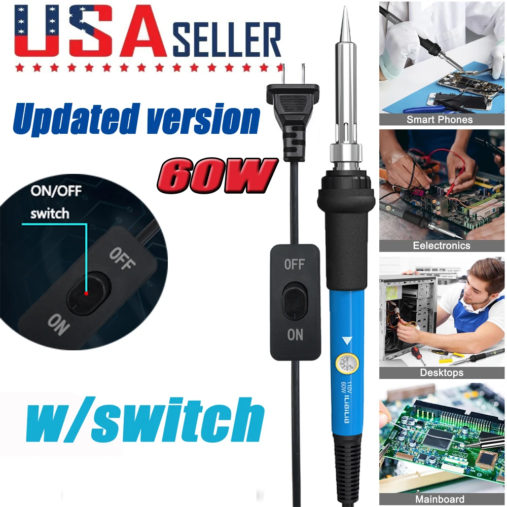 

ILIBILIB 60W Soldering Iron Electric Gun Adjustable Temperature Welding Solder Wire Kit
