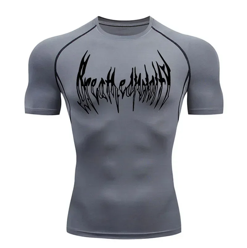 2024 Milk Silk Fitness T-shirt Men\'s Muscle Gym Compression Sportswear Quick-drying Breathable Sports Bottoming Shirt S-3XL