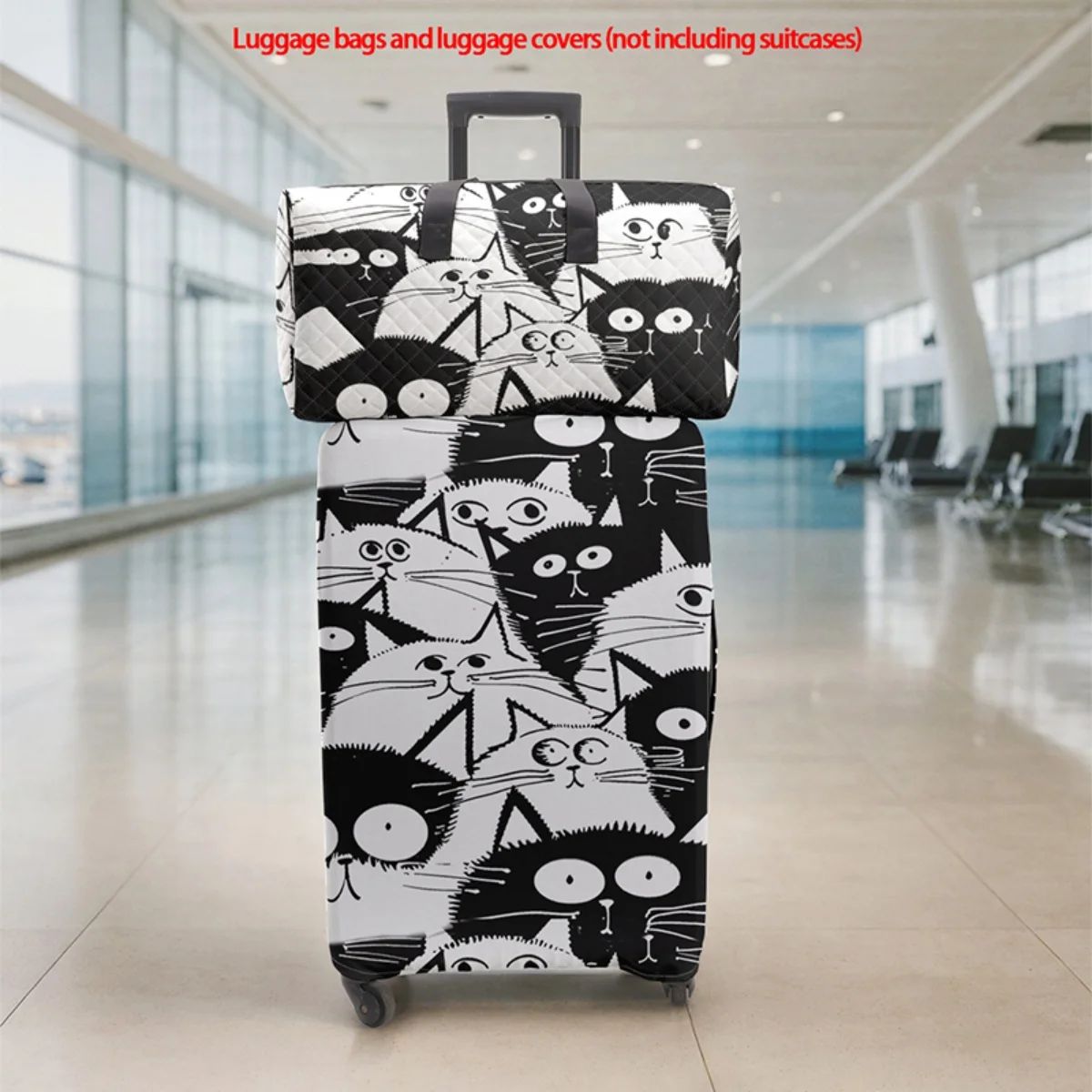 

2pc Foldable, large-capacity, lightweight, unisex travel sports luggage set with protective cover