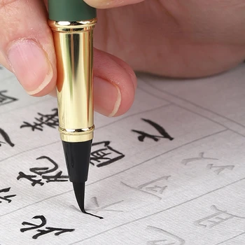 Morandi Dolma Kalem Tipi Kaligrafi Fırçaları Metal Yumuşak Çakal Saç Küçük Düzenli Senaryo Fırçası Öğrenci Boyama Yazma