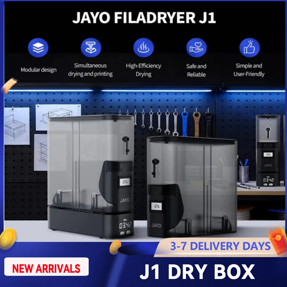 JAYO J1 Filament Dehydrator 3D Printer Filament Dryer Box Keeping Filament Dry During 3D Printer 2-in-1 Split Design for 3D