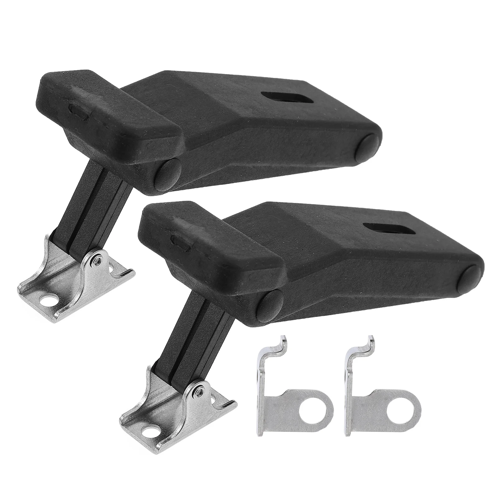 

2Pcs Electric Cabinet Lock Black Front Rubber Latch Durable Concealed Toggle Stainless Steel Hook Door DrawLatch Cooler Boat