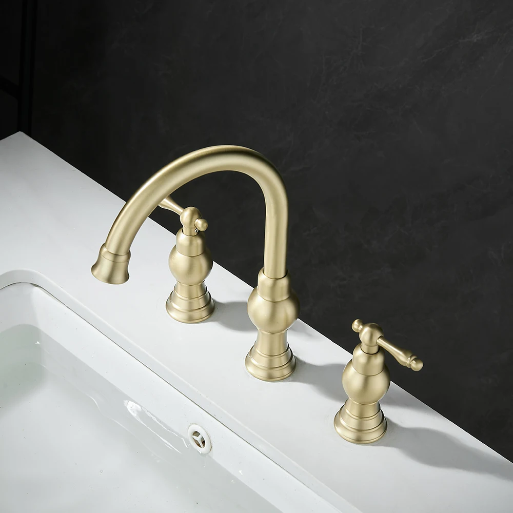 TOLM bathroom sink bathtub faucet hot and cold faucet 3-piece set faucet countertop installation sink