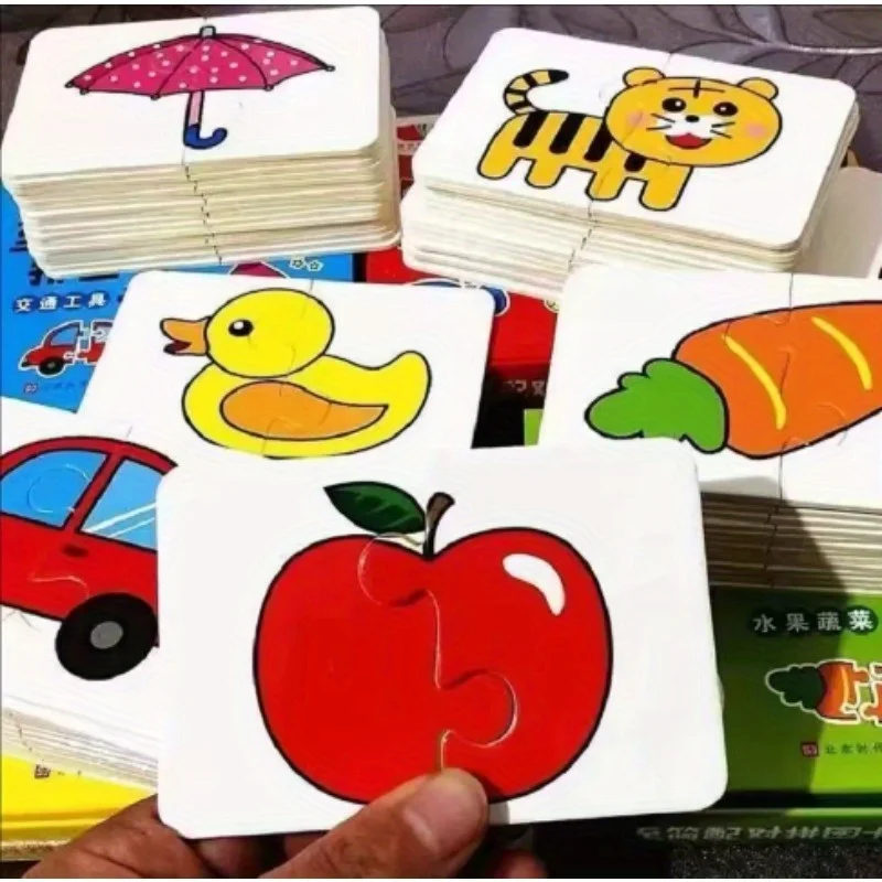 Zestaw puzzli dla dzieci - motyw zwierzęcy i pojazdów, zabawki edukacyjne do wczesnej nauki, gra edukacyjna rozwijająca poznawcze zdolności malucha