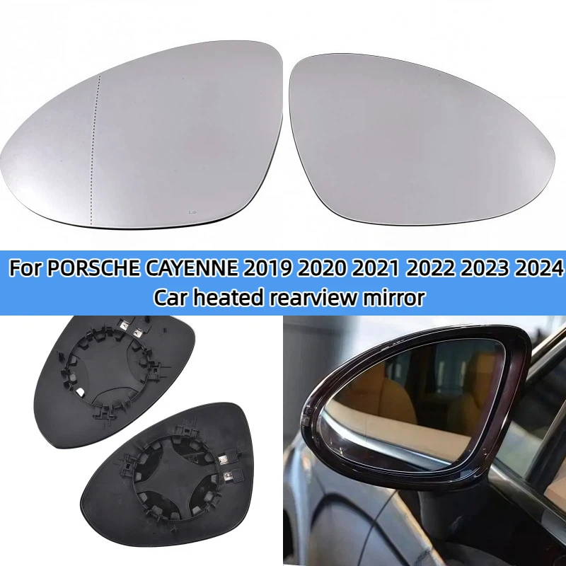

For PORSCHE CAYENNE 2019 2020 2021 2022 2023 2024 Car heated rearview mirror Car wide angle heated mirror glass L/R