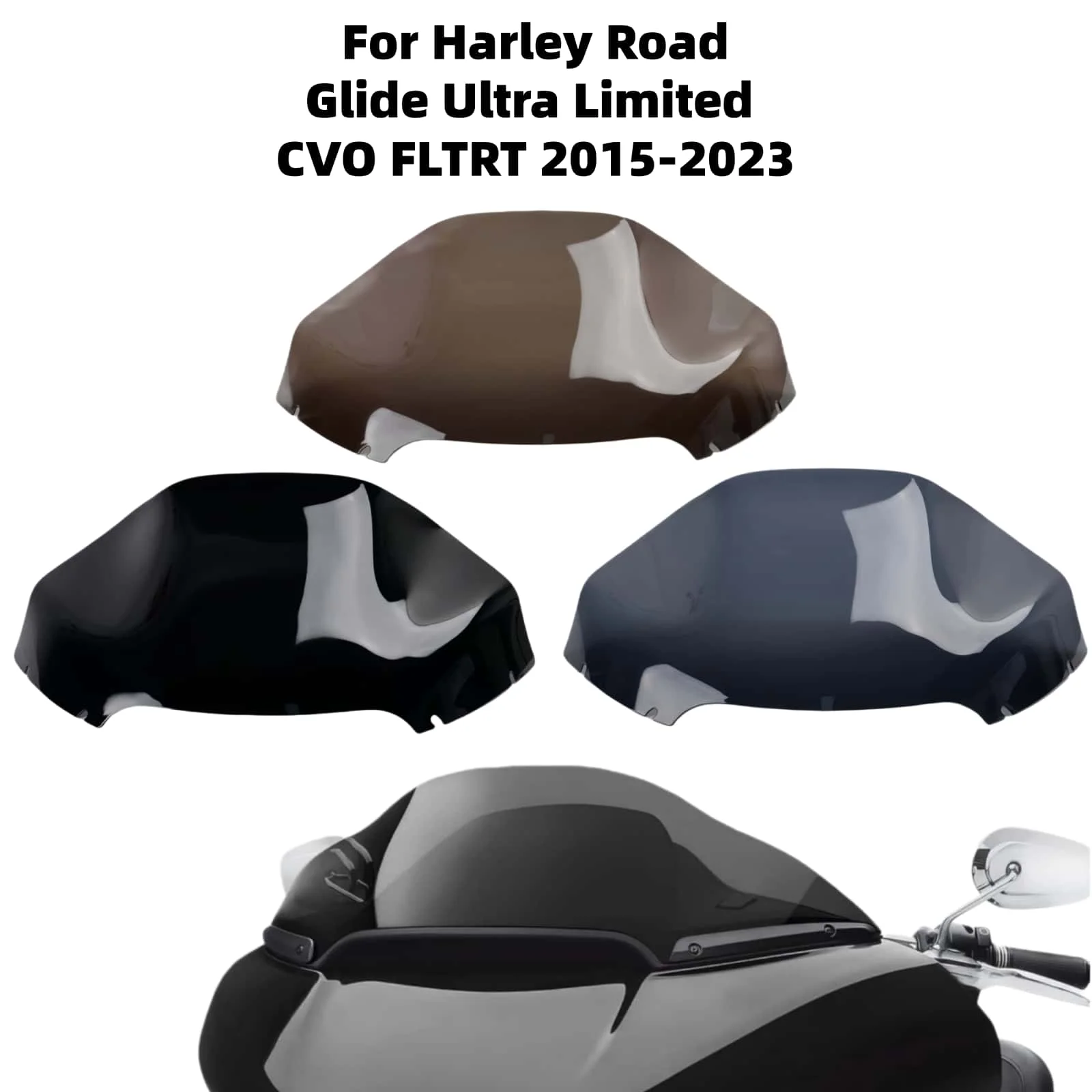 

Accessories Motorcycle Cycle Wave Windshield Fairing Windscreen 13Inch For Harley Road Glide Ultra Limited CVO FLTRT 2015-2023