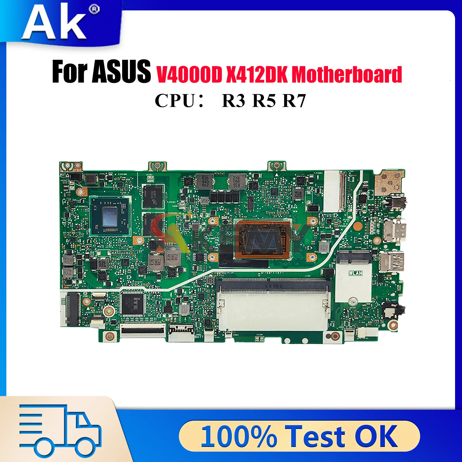 

Материнская плата для ноутбука X412DK ASUS VivoBook X412DK X412D V4000d, материнская плата для ноутбука с процессором R3 R5 R7, 100% тестирование, ОК, быстрая доставка