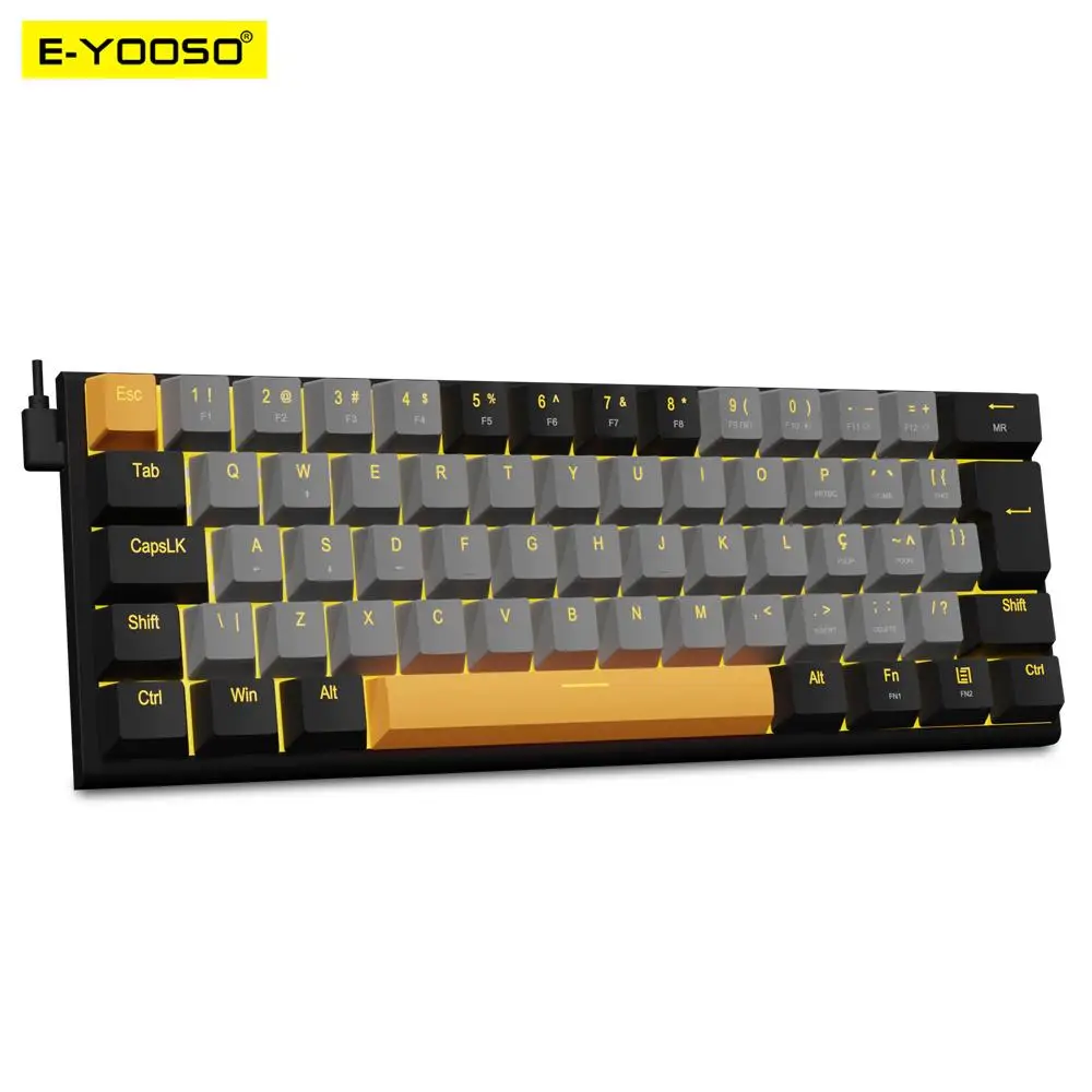E-YOOSO Z11 USB Mechanical Gaming Wired Keyboard Red Switch 61 Keys Gamer Russian Brazilian Portuguese for Computer PC Laptop