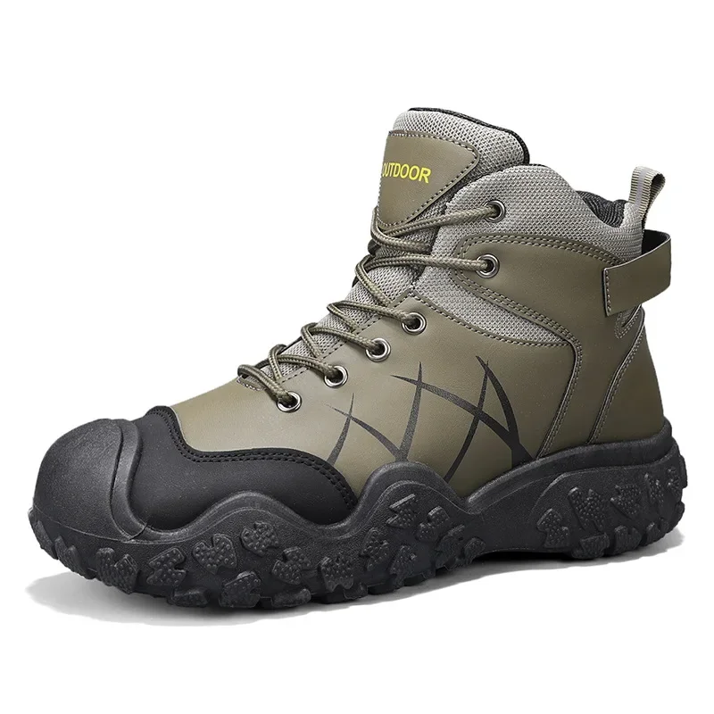 2025 Outdoorowe buty męskie Buty turystyczne dla mężczyzn Buty outdoorowe Ciepłe skórzane buty wspinaczkowe Wodoodporne antypoślizgowe męskie buty do kostki — zdjęcie 2