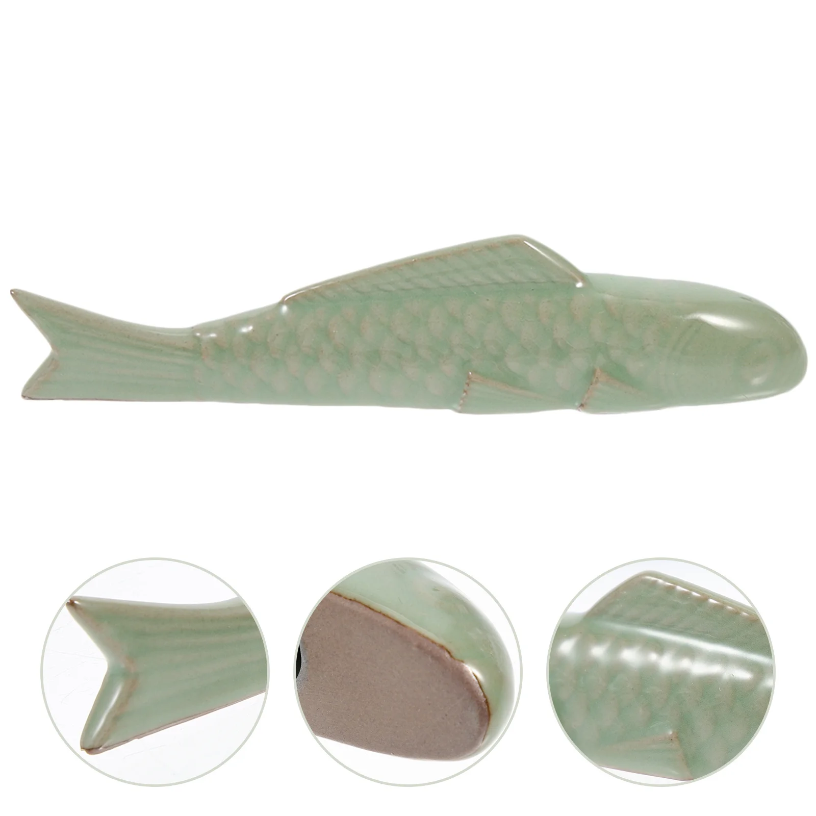 

Ceramic Carp Shaped Paperweight for Chinese Calligraphy Drawing Kanji Writing Desktop Organizer Stationery Supply
