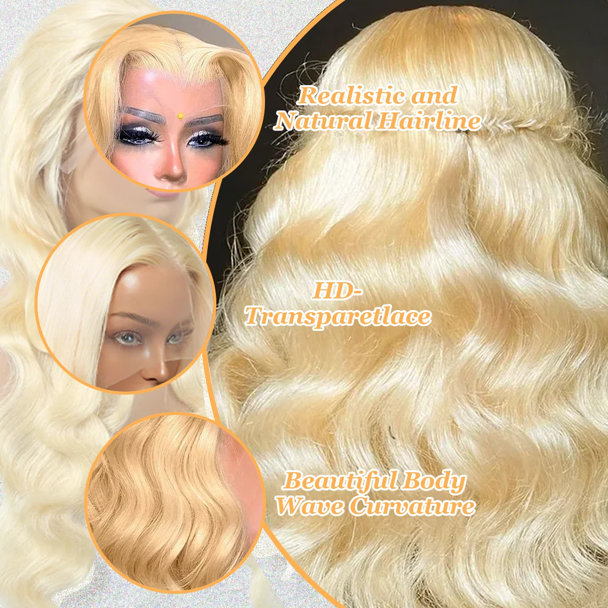 شعر مستعار بدانتيل أمامي شفاف عالي الدقة 13 × 6 بطول 36 بوصة وكثافة 220% # 613 شعر مستعار بشري برازيلي حقيقي أشقر عسلي للنساء