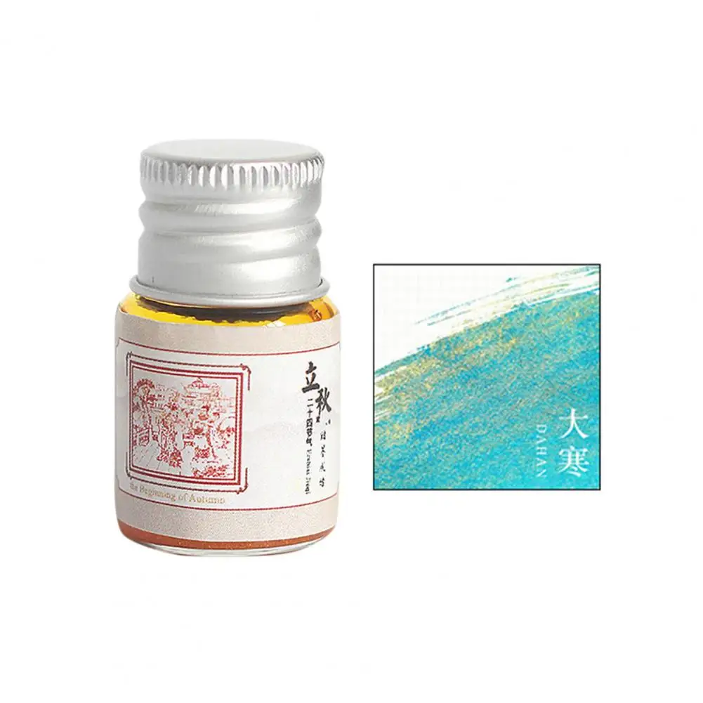 5ml 24 colori oro polvere calligrafia inchiostro Glitter polveri pittura inchiostro penna stilografica colorata inchiostro Graffiti sicuro vetro scrittura inchiostro