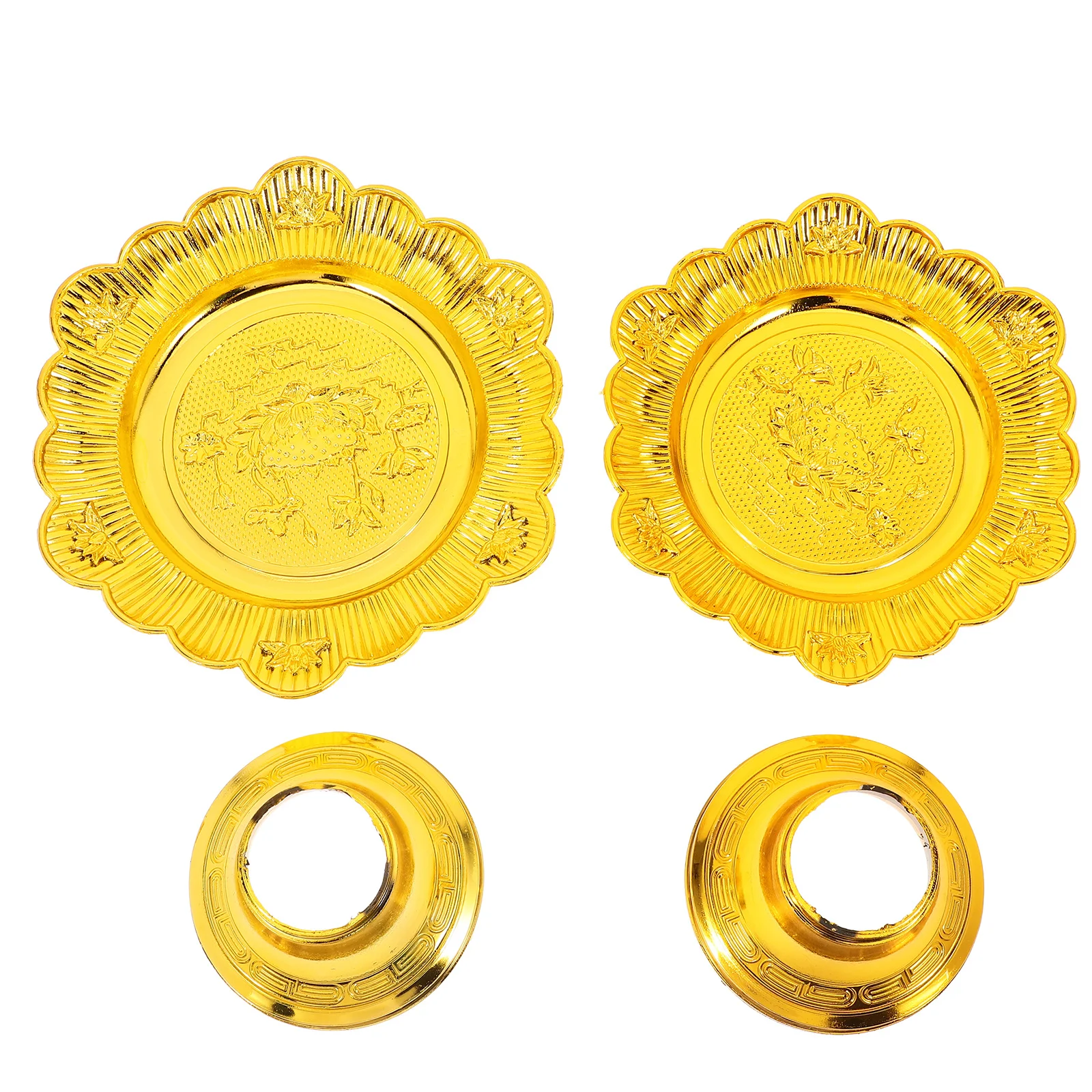 

2 pcs Plastic Offering Plate Multifunctional Fruit Tray For Buddhist Temple Home Durable Lightweight Kitchen Storage Tray