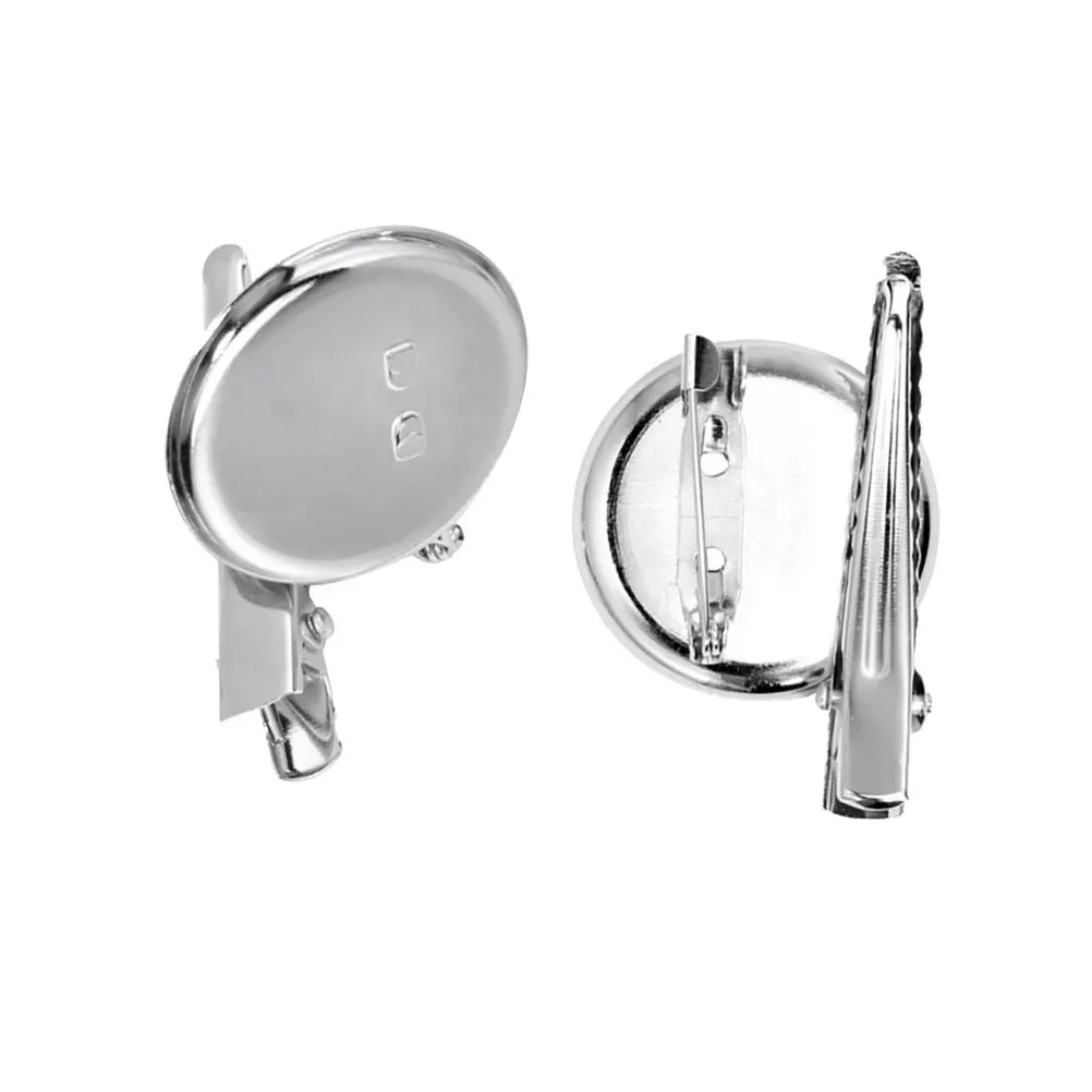 100 قطعة بروش الحافة الفراغات 3.5 سنتيمتر Diy بها بنفسك علبة معدنية قاعدة ل كابوشون حجر الراين الايبوكسي الطين صنع المجوهرات فارغة القرص النتائج دبابيس