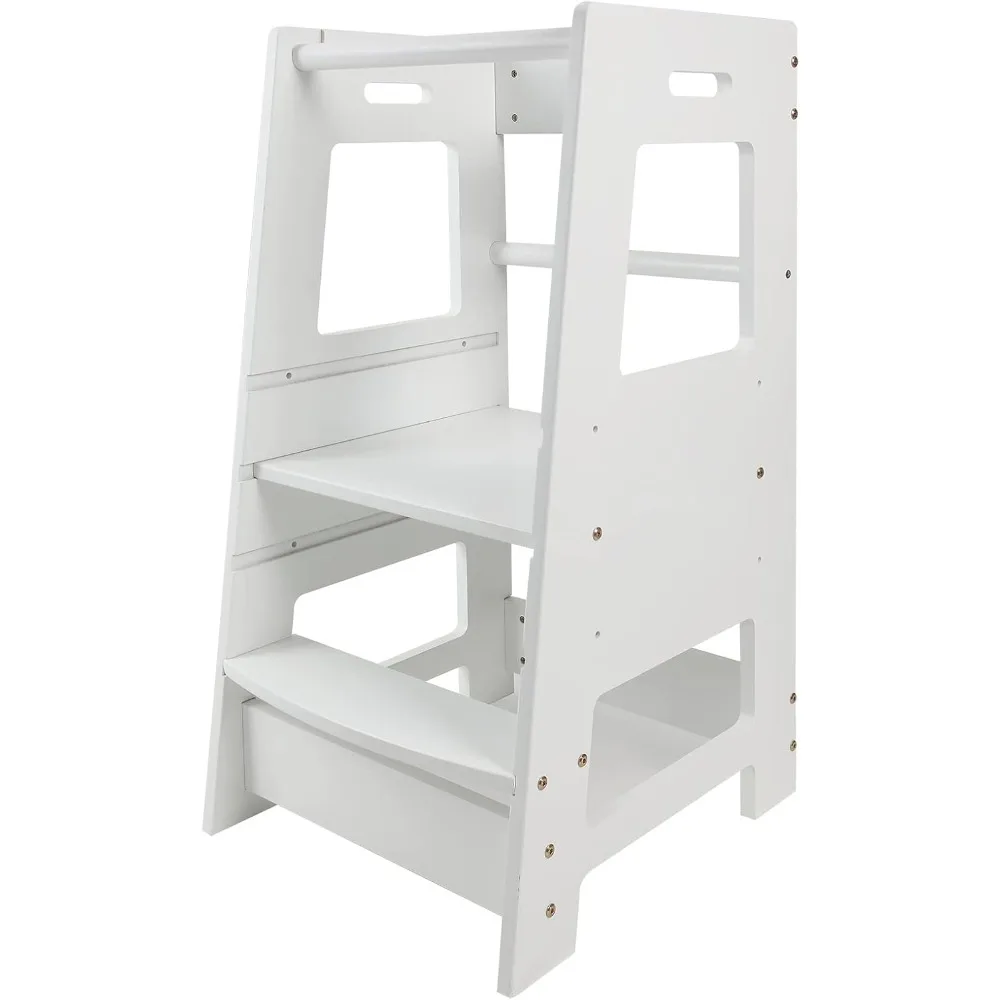 

Toddler Standing Tower for Kitchen, Step Stool for Kid's Adjustable Height Learning Stool, Removable Anti-Drop Safety Rail Stoo