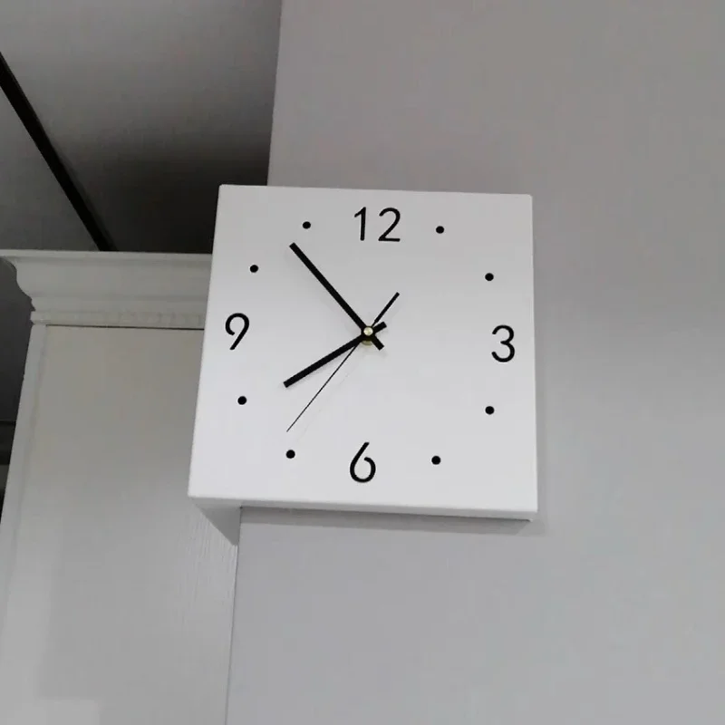 Corner Wall Clock Double Face LED Large Wall Clocks Square Digital Wall Decor Table Mute Clocks Living Room Decoration Ins Watch