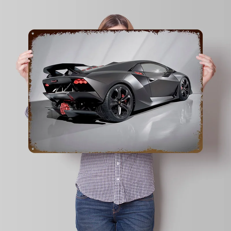 Sportsi Sesto Elemento - Póster Impreso de Retrovisor, Arte de Pared Personalizado, Letreros Metálicos Retro Vintage para Decoración del Hogar, Decoración de Paredes