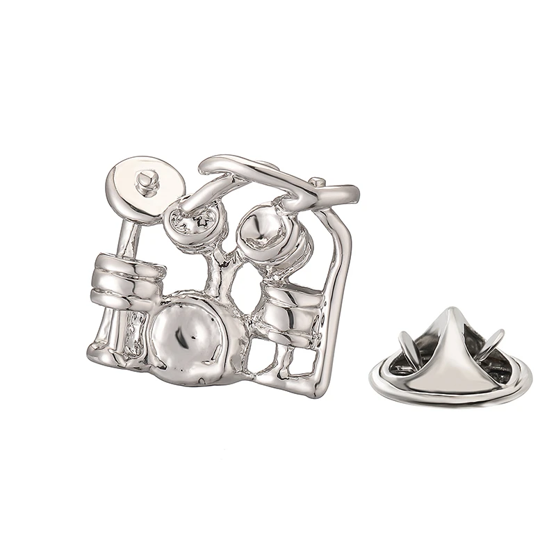 Fashionable men's women's brooches metal classic music Drum kit lapel pins scarves hats bags neckpins accessories jewelry