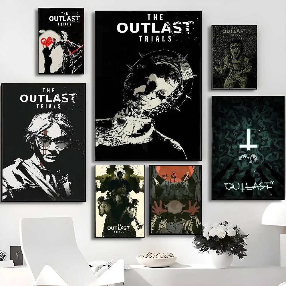 1pc Game T-The O-Outlast T-Trials Classic Vintage Posters Vintage Room Home Bar Cafe Decor Nordic Home Decor
