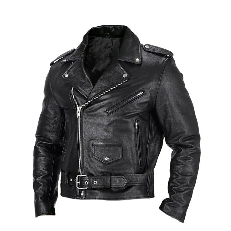 

2025 Mens Fashion Leather Jacket Slim Fit Stand Collar PU Jacket Male Anti-wind Motorcycle Lapel Diagonal Zipper Jackets Men