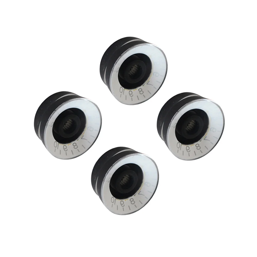 

4Pcs Large Round Knobs Durable Plastic Gd19 Replacement for Guitar Bass Amplifier Knobs Black White