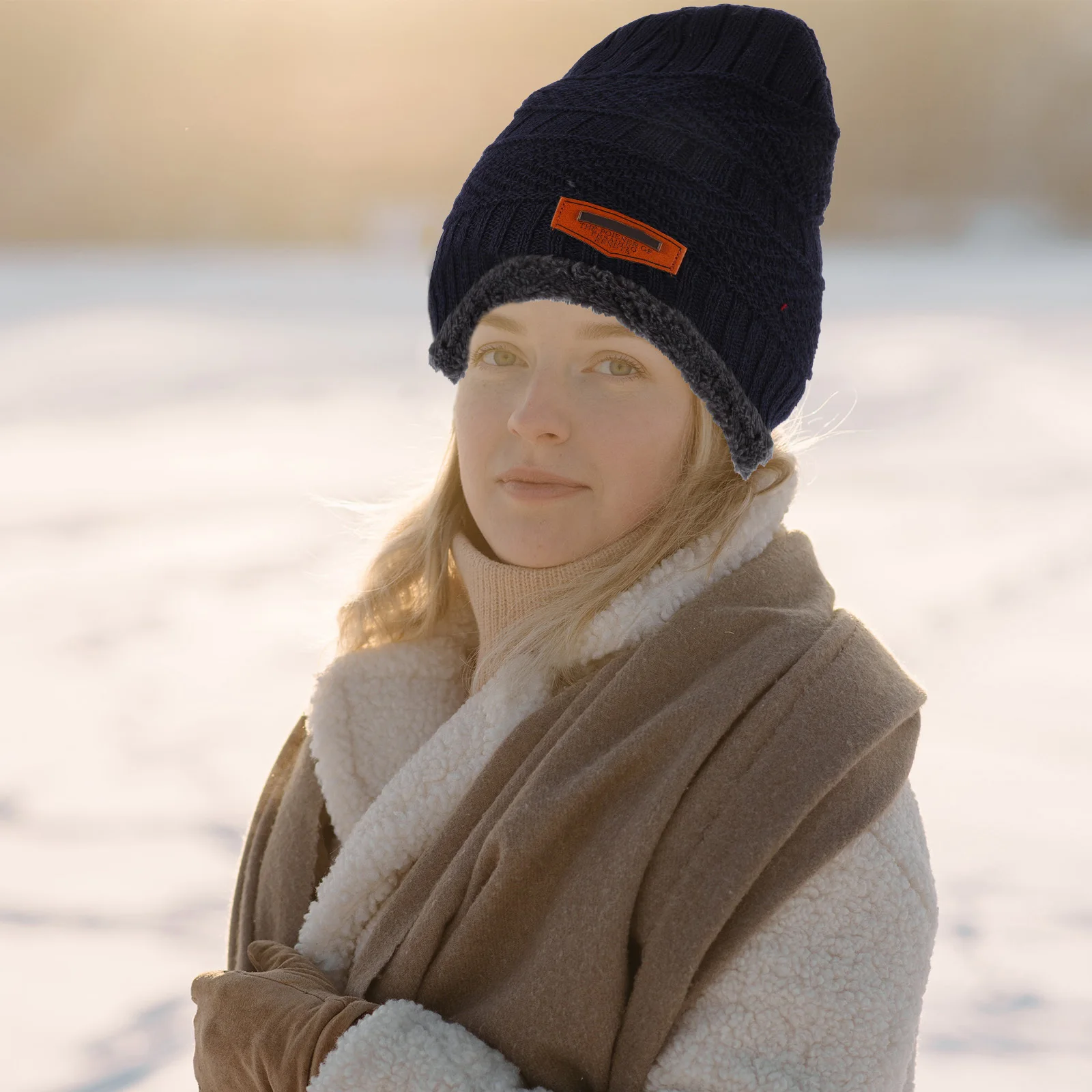 

Hat and Scarf Set Blue Thickening Wool Knit Winter Headgear Suit for Kids Outdoor Warm Neck Coverage Hat and Scarf Set