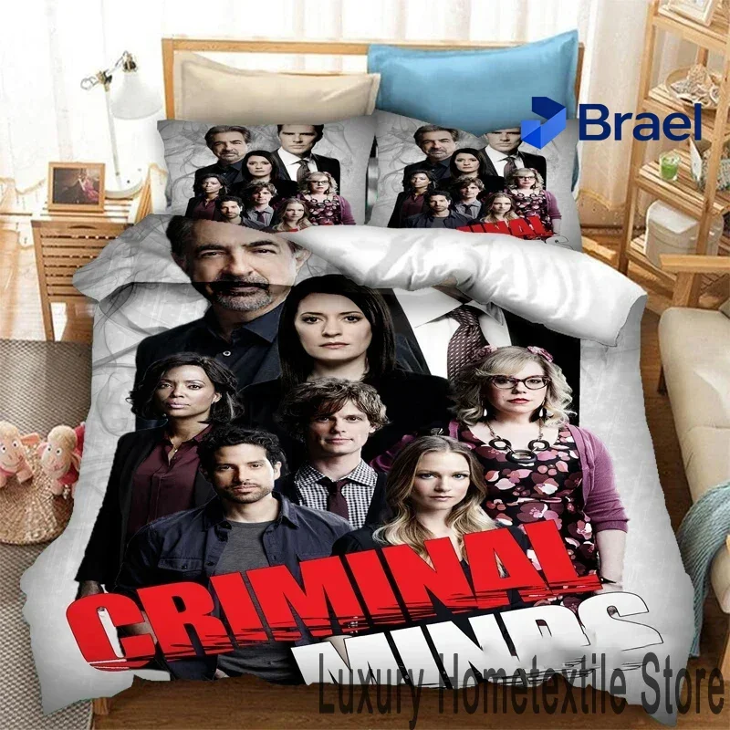 Exquisite 3D Print Criminal Minds Bedding Set,Duvet Cover Comforter Bed Set Quilt Cover Pillowcase,King Queen Twin Size Boys Gir